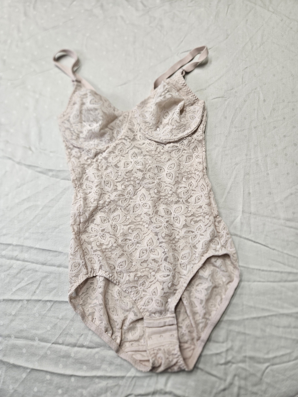 Lace Support Bodysuit in Light Blush